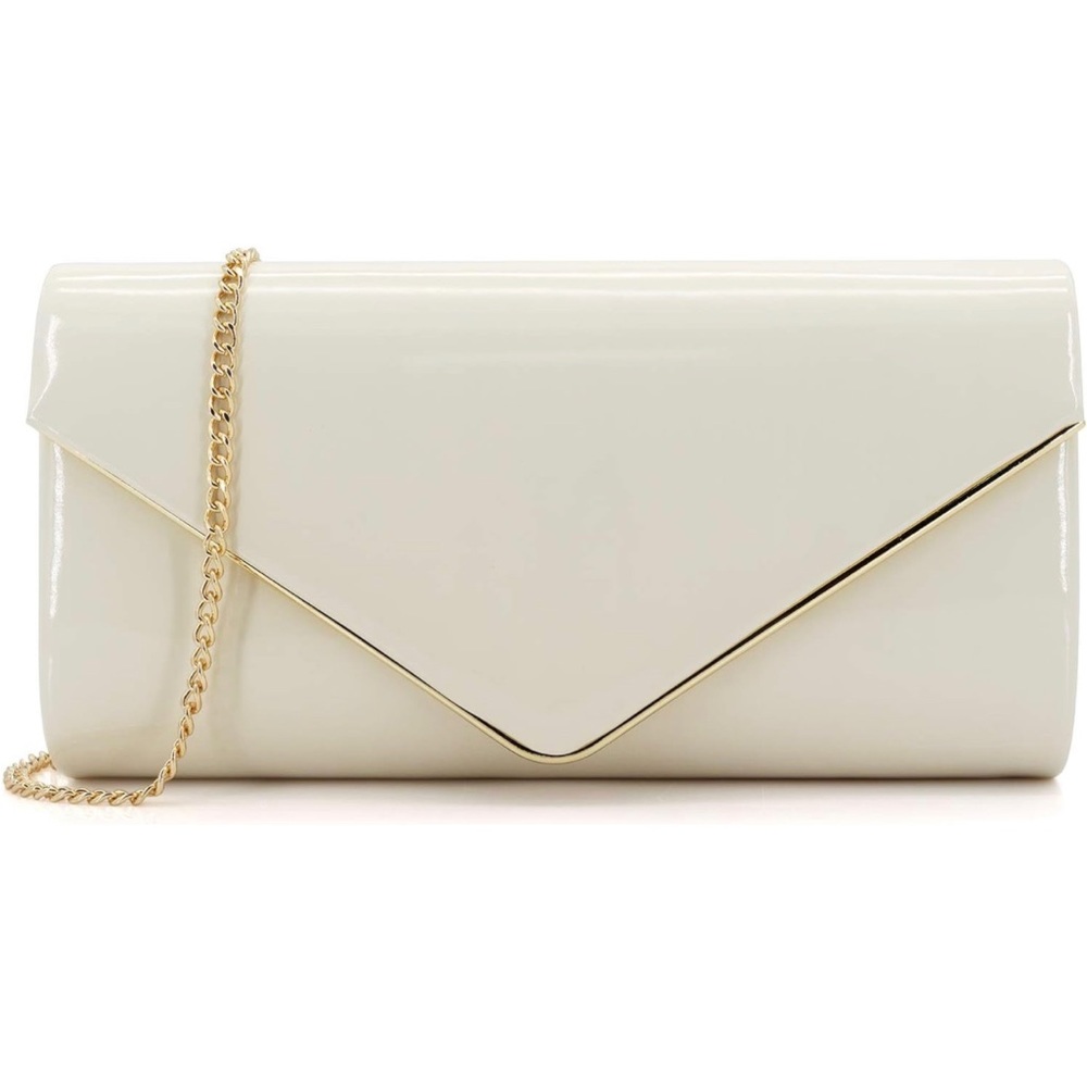 Dexmay Patent Leather Envelope Clutch Purse - Shiny Candy Foldover Clutch